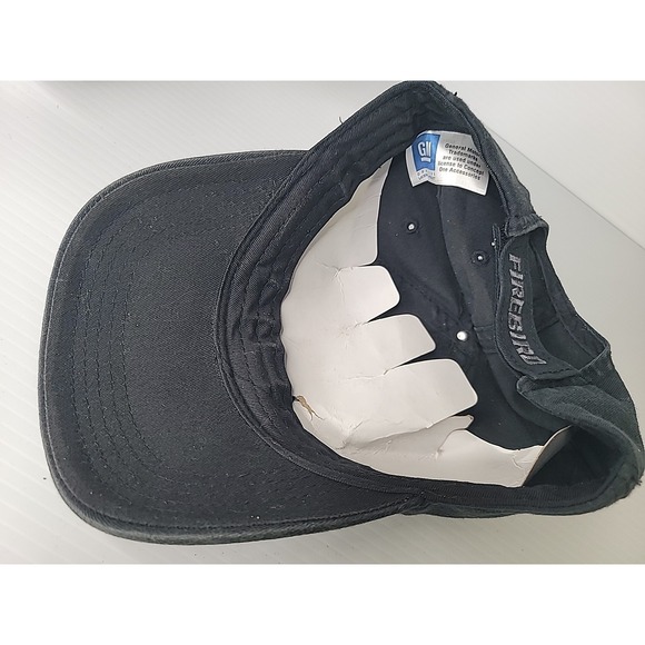 GM Official Pontiac Firebird Graphic Logo Black Hat Baseball Cap New w/ Tags VTG - Picture 7 of 8